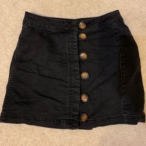 Free People Button-Front Mini Skirt High-Waisted